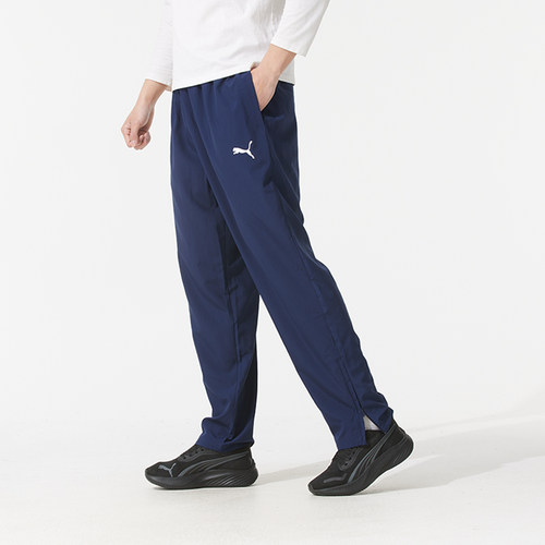 【购】彪马男裤teamRISE蓝色直筒梭织长裤运动休闲裤D