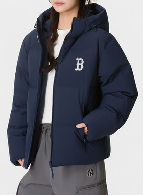 幸运叶子|MLB连帽羽绒服保暖鹅绒男女同款冬装防风防泼水情侣外套