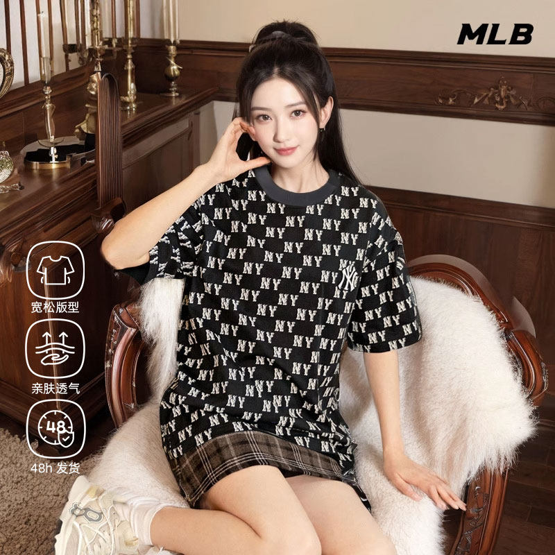 幸运叶子|MLB官方正品短袖老花男装女装2026夏季新款休闲T恤上衣图片
