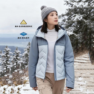 哥伦比亚正品羽绒服女25冬季新款户外防水650蓬钛金鸭绒保暖外套