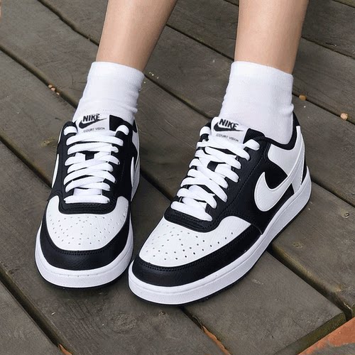 耐克nike女鞋大童鞋2025冬季新款Court Vision缓震运动鞋黑白板鞋