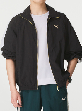 彪马男上衣官方正品PRIME RETRO T7 WOVEN黑色夹克2026春季款外套