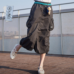 MLB官方女款短裙2026春夏新款休闲舒适凉感防泼水工装风半裙长裙