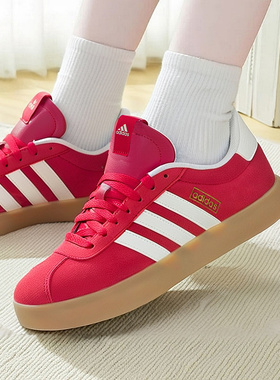 阿迪达斯德训鞋男鞋女鞋2025新款VL COURT 3.0红色运动休闲鞋板鞋