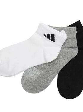 阿迪达斯三双装运动袜耐磨舒适训练袜透气跑步休闲短袜子JC9268