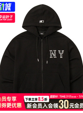 幸运叶子|MLB官方NY黑色夹克男女装夏季新款运动服连帽外套3ATRB