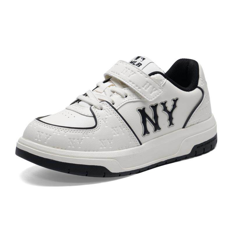 MLB儿童鞋2025新款运动鞋男童女童低帮板鞋魔术贴老花复古休闲鞋