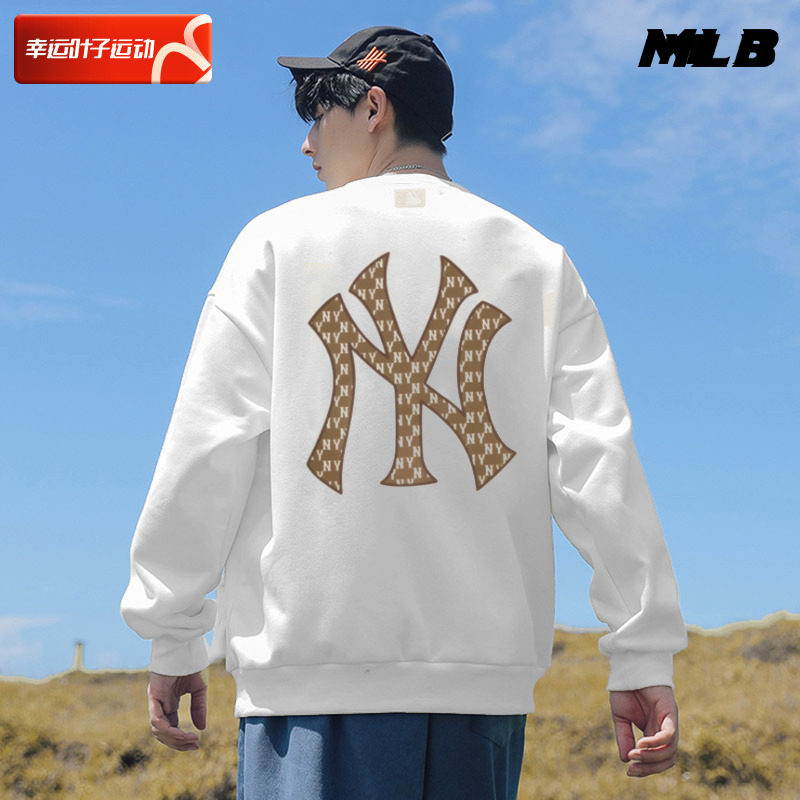 幸运叶子|MLB长袖卫衣男款2026新款圆领运动外套老花宽松套头衫图片