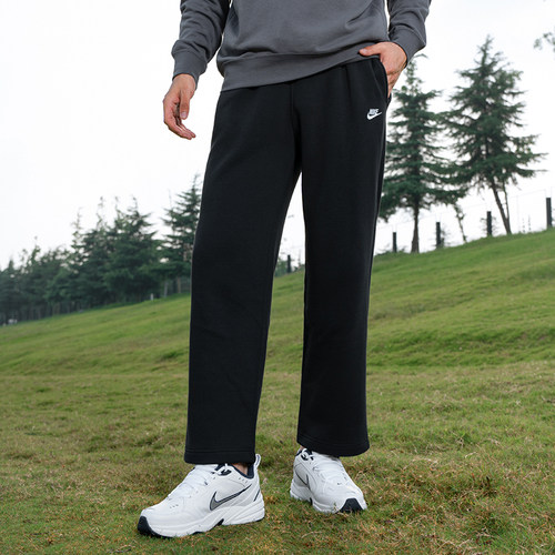 NIKE耐克男款长裤2025冬冬新款加绒针织休闲舒适柔软直筒裤FN3732