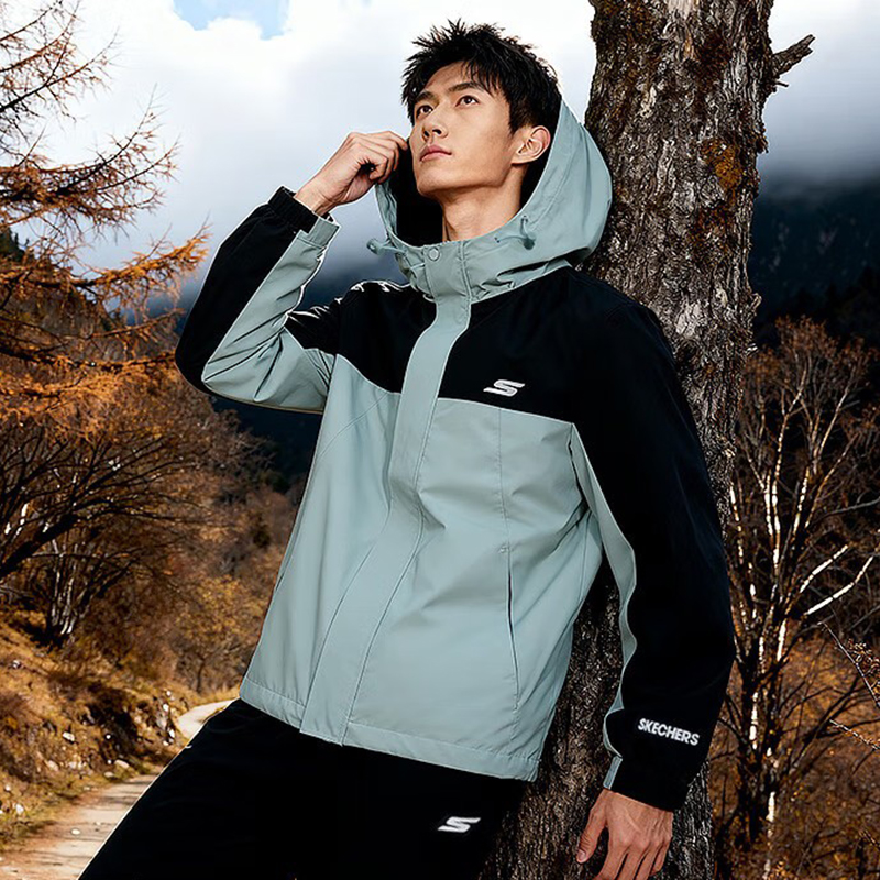 斯凯奇男装2025秋季运动服健身训练气休闲防风户外外套梭织夹克