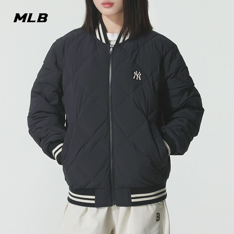 MLB鹅绒服男装女装25冬季新款保暖运动服NY棒球领夹克外套羽绒服
