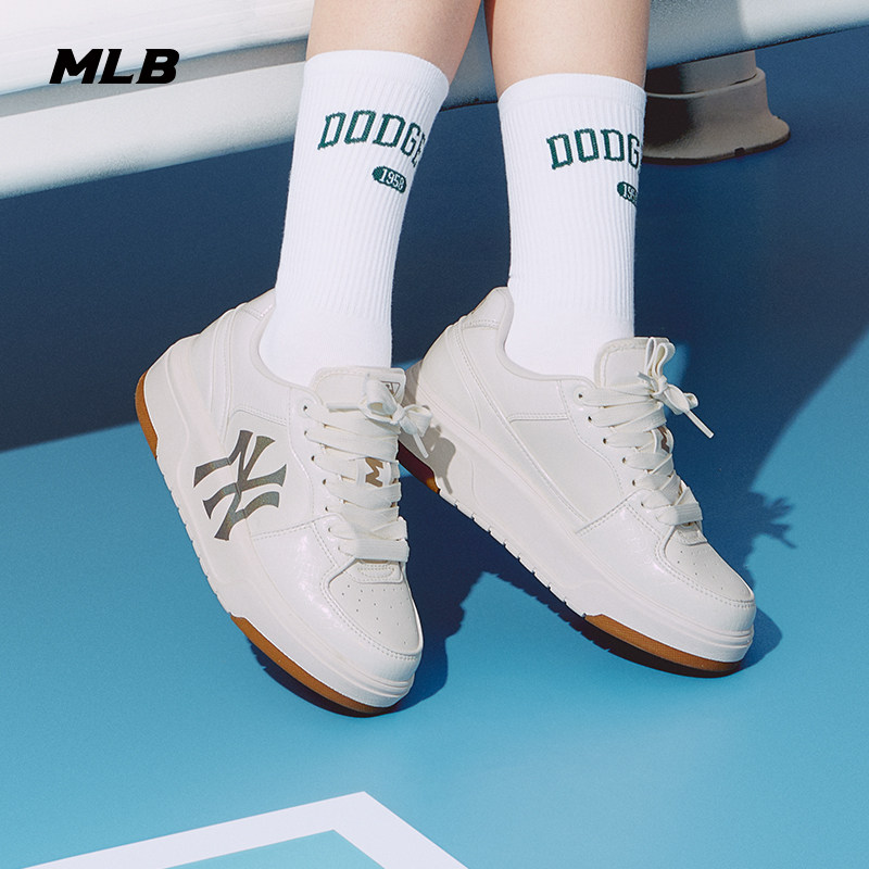 MLB官方正品情侣鞋男女鞋复古小白鞋新款NY标厚底鞋休闲鞋学长鞋,运动鞋new,板鞋,淘宝优惠券,粉丝福利购,淘宝优惠卷