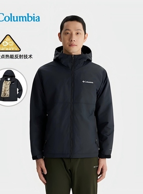 哥伦比亚户外男金点热能保暖防风冲锋衣2025新款连帽夹克XE8964