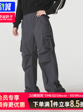 MLB女裤2025冬季新款梭织长裤裤宽松运动裤工装直筒裤3FWPV0154