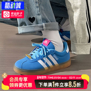阿迪达斯女鞋冬季新款VL COURT3.0蓝色运动休闲鞋T头鞋德训鞋板鞋