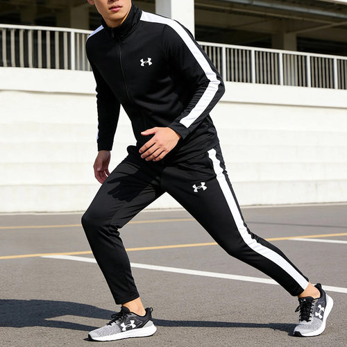 安德玛UA运动套装男2025新款立领休闲外套夹克跑步健身训练长裤