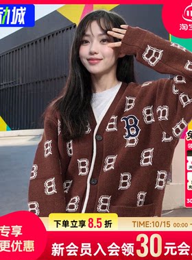 幸运叶子|MLB针织开衫男装女装秋季26新款情侣学院风老花毛衣外套