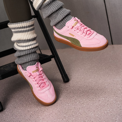 彪马男鞋女鞋官方正品ClubII亮粉色橄榄绿板鞋2026春季新款休闲鞋