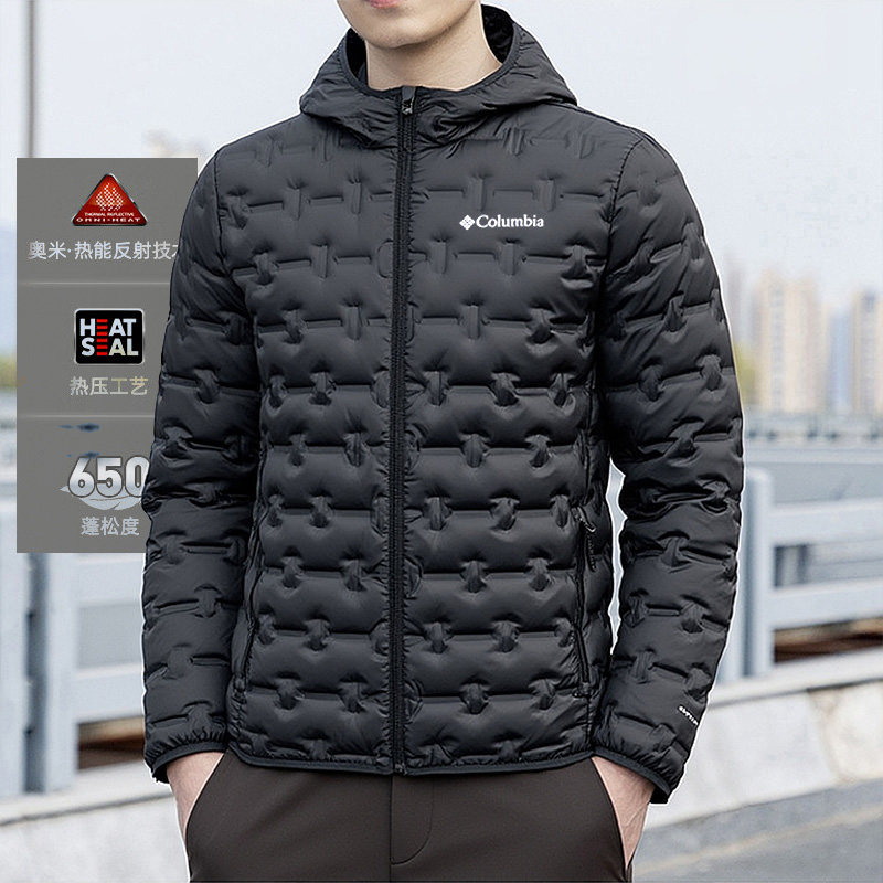 哥伦比亚羽绒服男25秋冬户外650蓬防钻绒鸭绒热能保暖外套WE6610