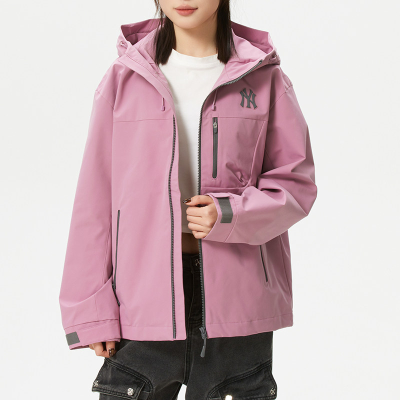 MLB外套章若楠同款官方26新款运动服粉色纽约洋基队夹克女装WJB