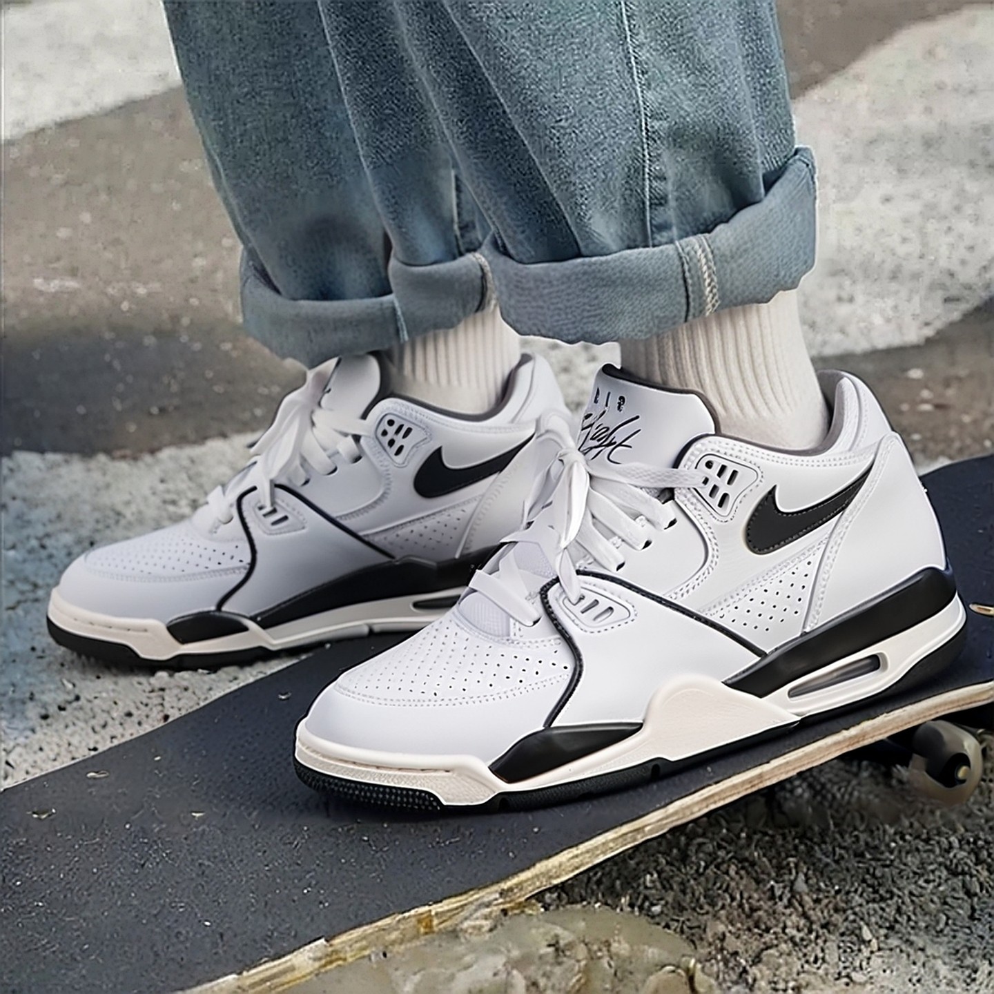 NIKE耐克正品男鞋秋冬季新款AIR FLIGHT89气垫缓震篮球休闲运动鞋