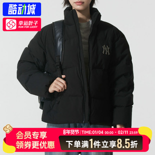 MLB官方NY黑色羽绒服男女装2025冬季新款运动服休闲外套3ADJB5056