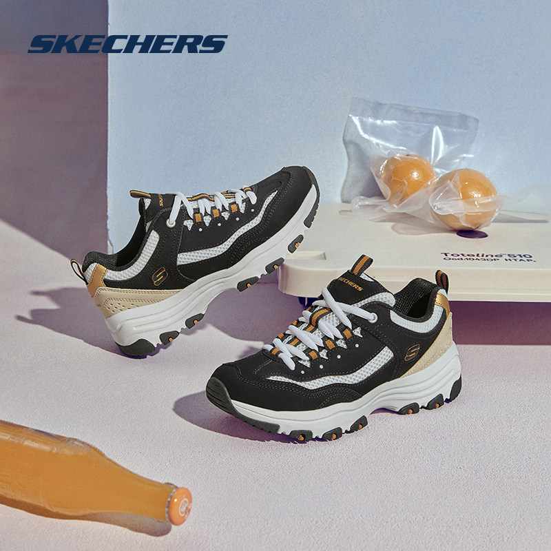 斯凯奇熊猫鞋女鞋秋季新款跑步运动休闲鞋厚底增高复古潮流老爹鞋