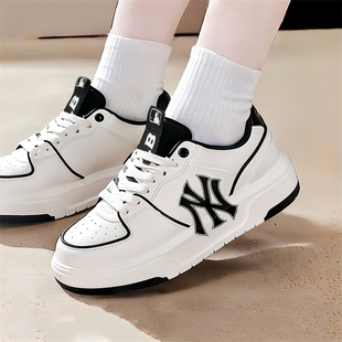 MLB板鞋男鞋女鞋2025冬季新款NY运动鞋低帮小白鞋厚底鞋子学长鞋