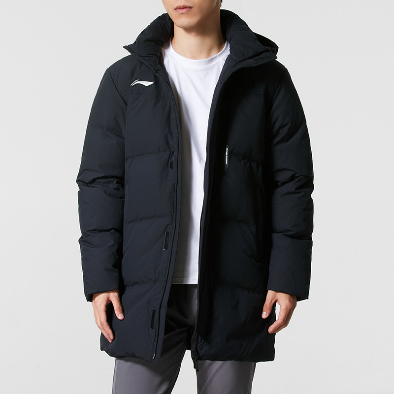 李宁男装女装2026春季新款羽毛球系列中长款羽绒服保暖连帽外套