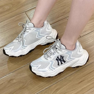 MLB官方男鞋女鞋2025冬季新款情侣厚底时尚网面运动休闲老爹鞋潮