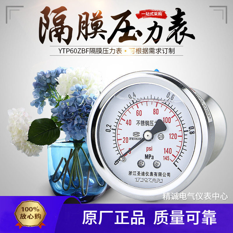 圣迪卫生型轴向耐震隔膜压力表