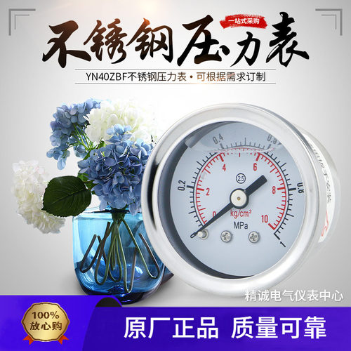 YN40ZBF不锈钢耐震压力表圣迪