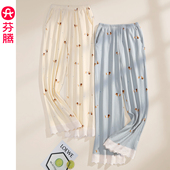 单裤 芬腾女士睡裤 可爱休闲卡通全棉家居裤 抗静电纯棉长裤 春秋新款