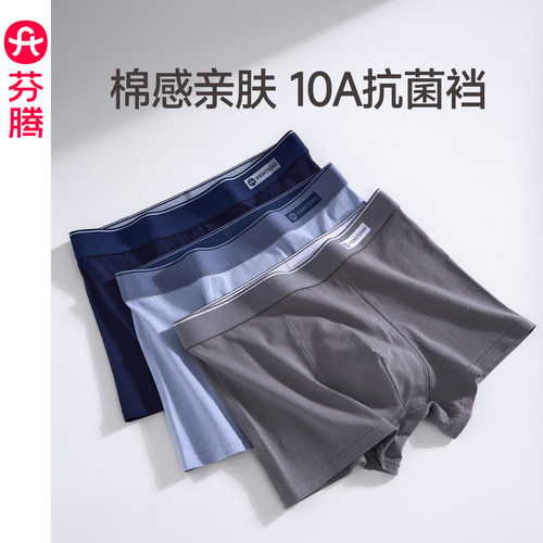 芬腾男士纯棉内裤抗菌内裆平角裤