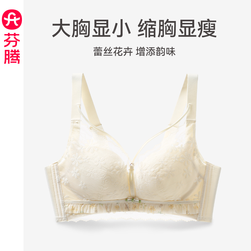 芬腾女士内衣大胸显小无钢圈文胸