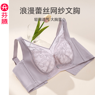芬腾内衣女大胸显小上托防下垂文胸性感蕾丝透气全罩杯收副乳胸罩