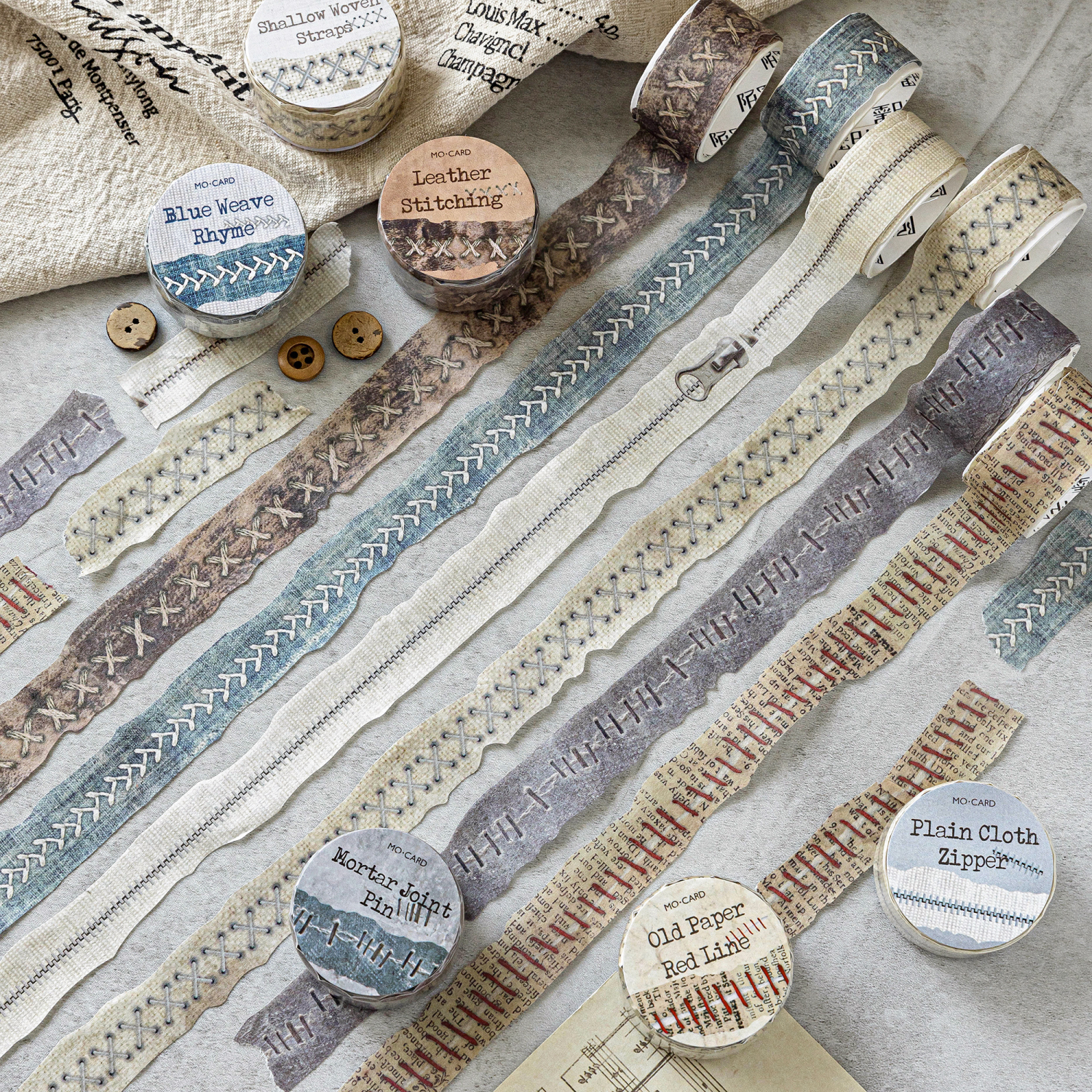 陌墨撕边缝纫系列和纸胶带