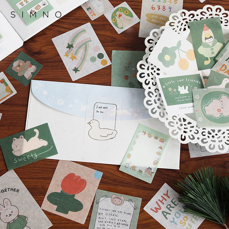 心情大好系列和纸贴纸包 小清新可爱手绘中文文字diy手账装饰贴画