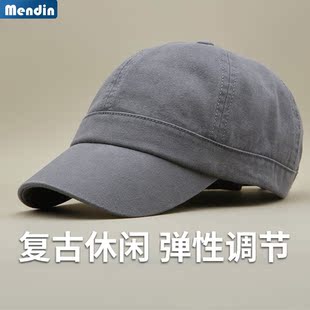 男士春秋帽子户外韩版棉质透气短帽檐鸭舌帽棒球帽青年防晒马术帽