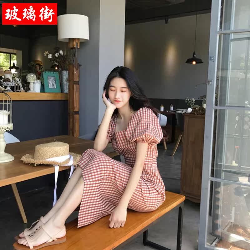 适合小腿粗的裙子大码法式复古裙连衣裙收腰遮肚子格子长裙|ruв категории Женская одежда, женской одежды - от Buy2taobao.com для оказания профессиональной услуги покупки агента Taobao