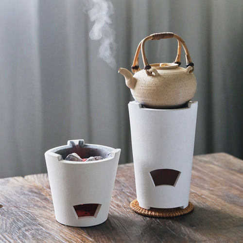 手工白泥炭火煮茶炉中式家用老式功夫茶具碳炉室内外蜡烛酒精风炉 - 封面