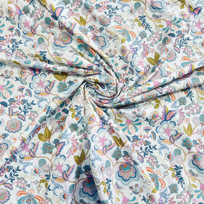 利伯缇liberty纯棉数码直喷印刷50支府绸印花连衣裙吊带衫旗袍布