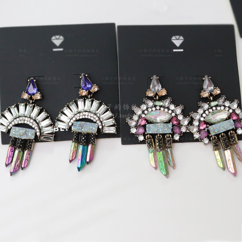 美国轻奢品牌bb 仿矿石特别款耳环两色earrings