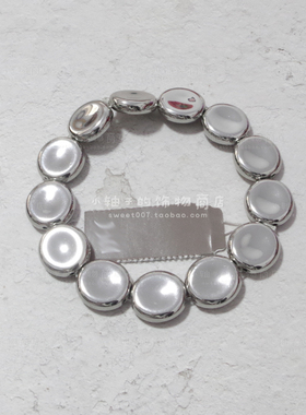 美国棉麻抛光凹面圆片弹力手链