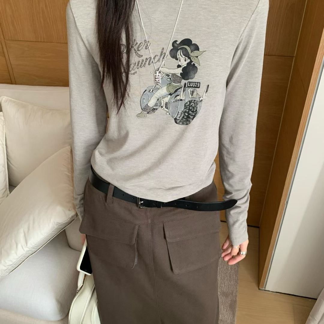 AT BRUNCH 秋上新卡通字母印花时尚长袖T恤