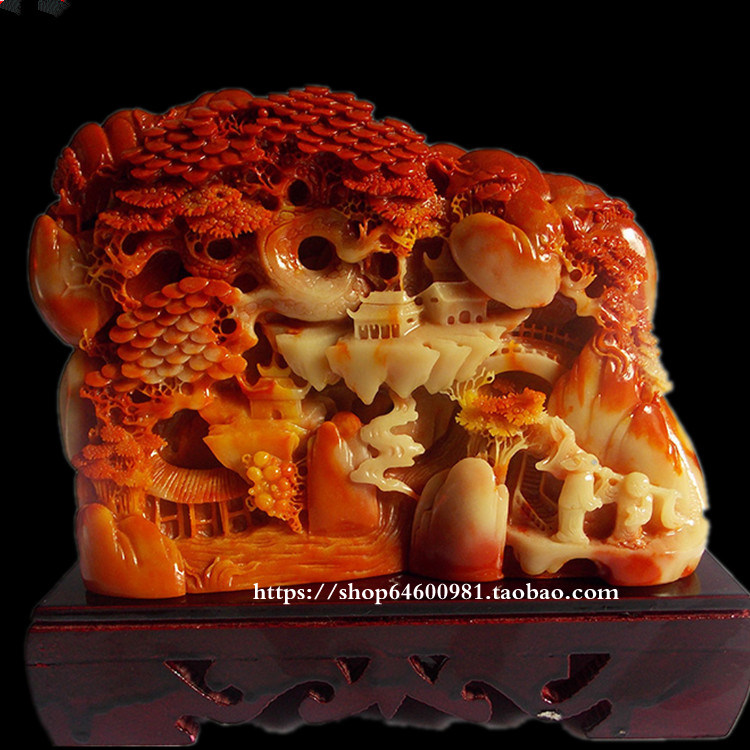 특별 가격 SHOUSHAN 돌 조각 풍경 장식품 PINGBU QINGYUN 장식품 집 옥 공예품 선물 장식품 무료 배송