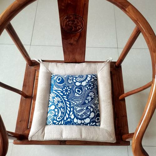 榻榻米餐椅方形加厚四季坐垫亚麻