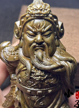 阿根廷绿檀木关公关羽武财神手把