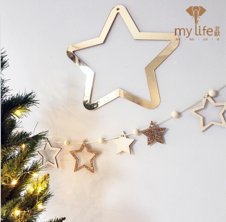 ins五角星星童房生日墙壁装饰