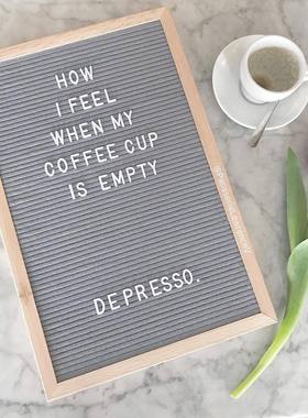 ins风手工毛毡字母板felt letterboard木相框儿童拍照道具留言板